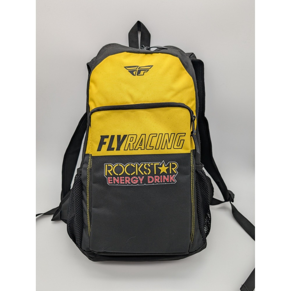 Fly Racing Rockstar Energy Drink Backpack Black Yellow Motocross Gear Jump